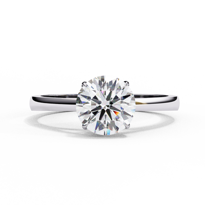 Lab-Grown Round Brilliant Diamond Solitaire Ring in Rose Gold, 1.30 CT Round Cut Diamond Ring