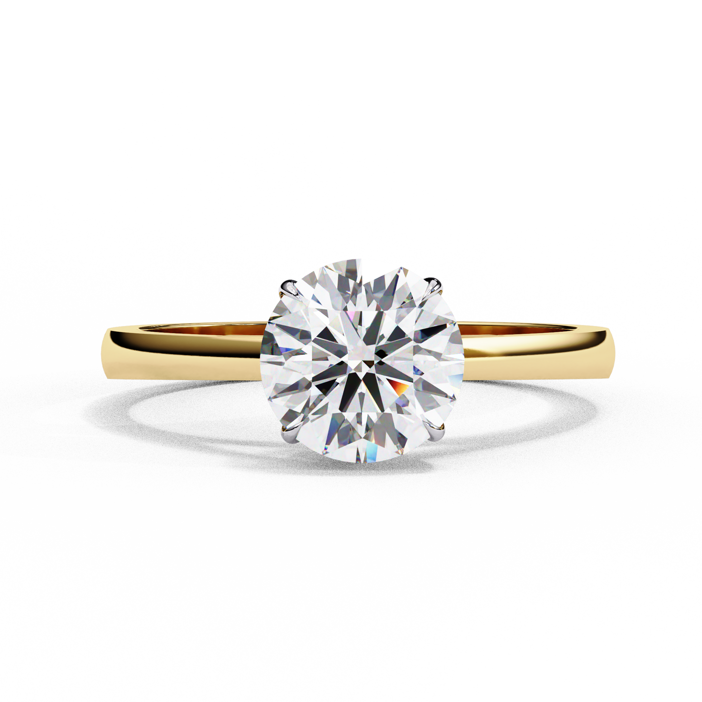 Lab-Grown Round Brilliant Diamond Solitaire Ring in Rose Gold, 1.30 CT Round Cut Diamond Ring