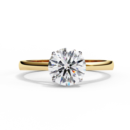 Lab-Grown Round Brilliant Diamond Solitaire Ring in Rose Gold, 1.30 CT Round Cut Diamond Ring