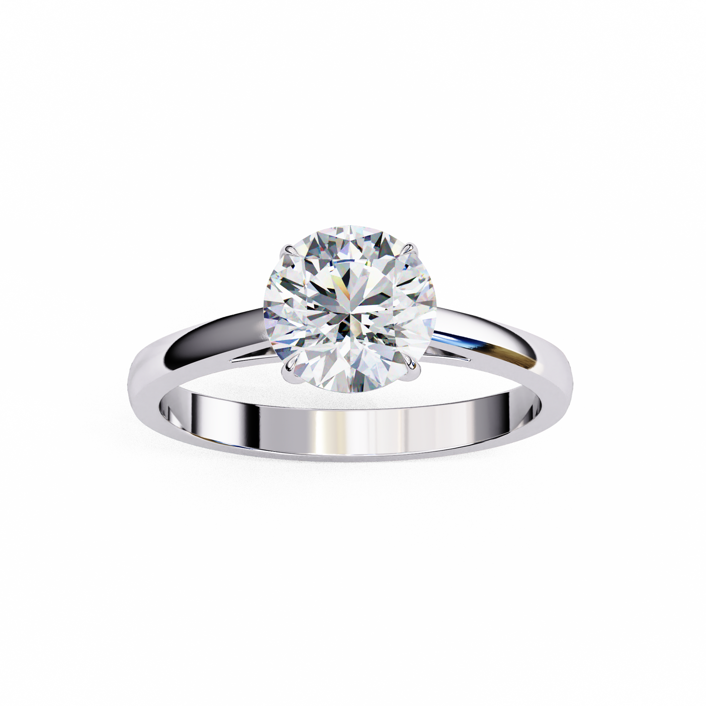 Lab-Grown Round Brilliant Diamond Solitaire Ring in Rose Gold, 1.30 CT Round Cut Diamond Ring