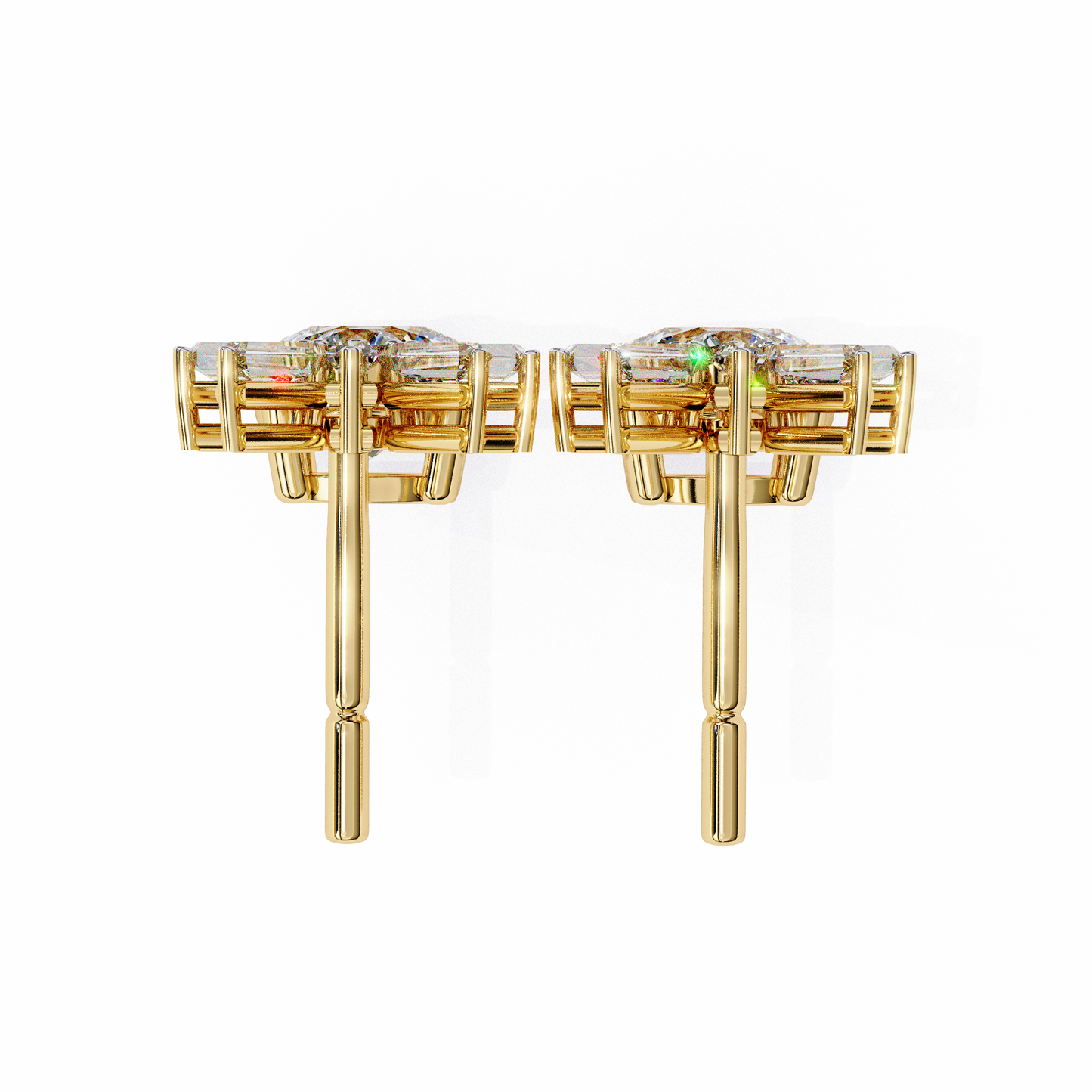 0.86 CT Baguette & Round Diamond Drop Earrings