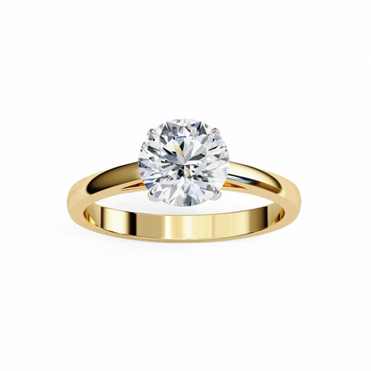 Lab-Grown Round Brilliant Diamond Solitaire Ring in Rose Gold, 1.30 CT Round Cut Diamond Ring