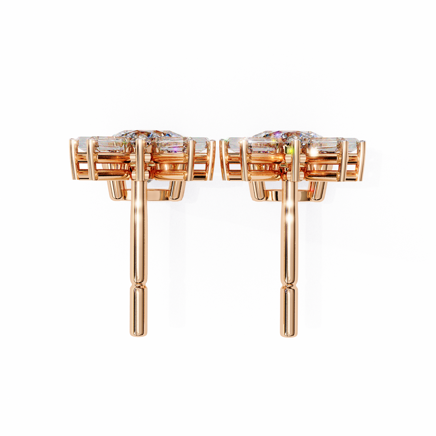 0.86 CT Baguette & Round Diamond Drop Earrings