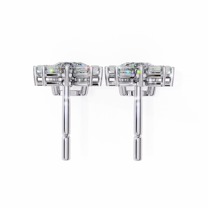 0.86 CT Baguette & Round Diamond Drop Earrings