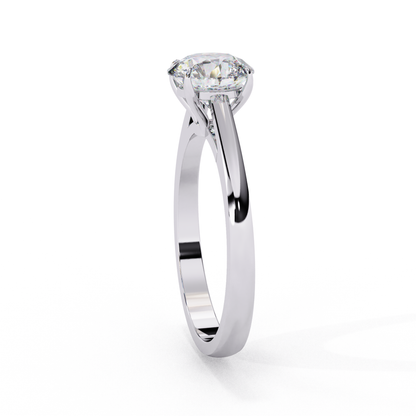 Lab-Grown Round Brilliant Diamond Solitaire Ring in Rose Gold, 1.30 CT Round Cut Diamond Ring