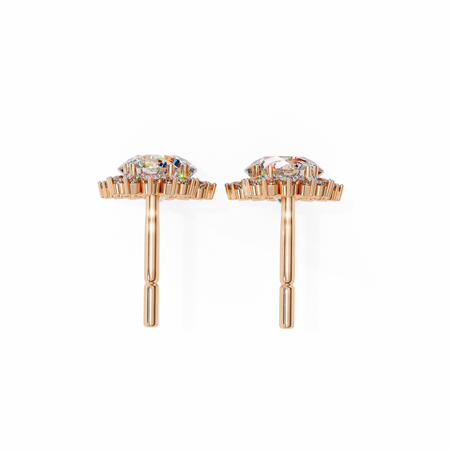 1.37 Ct Lab Grown Diamond Halo Dangle Earrings, Winter Wedding Jewelry