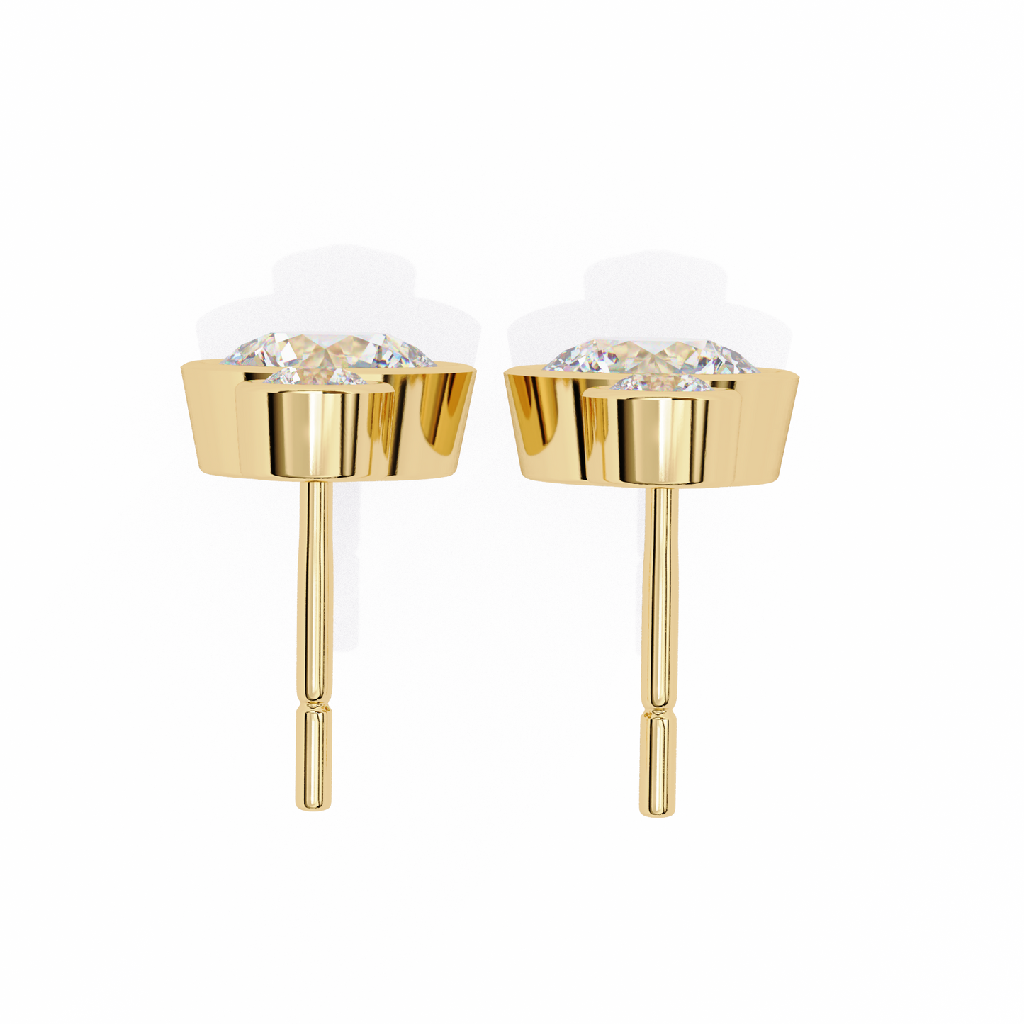 1.83 Ct Round Bezel Lab grown diamond  Drop Earrings