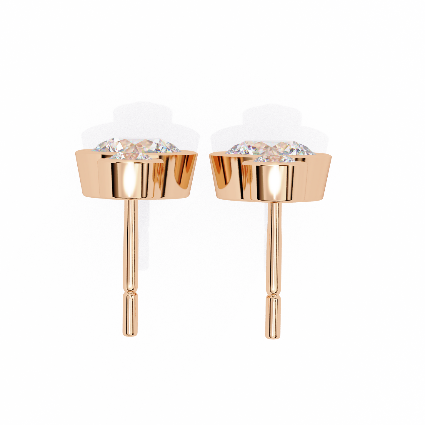 1.83 Ct Round Bezel Lab grown diamond  Drop Earrings