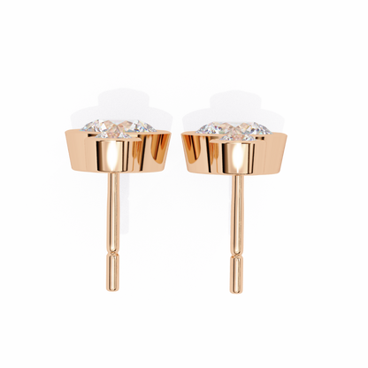 1.83 Ct Round Bezel Lab grown diamond  Drop Earrings