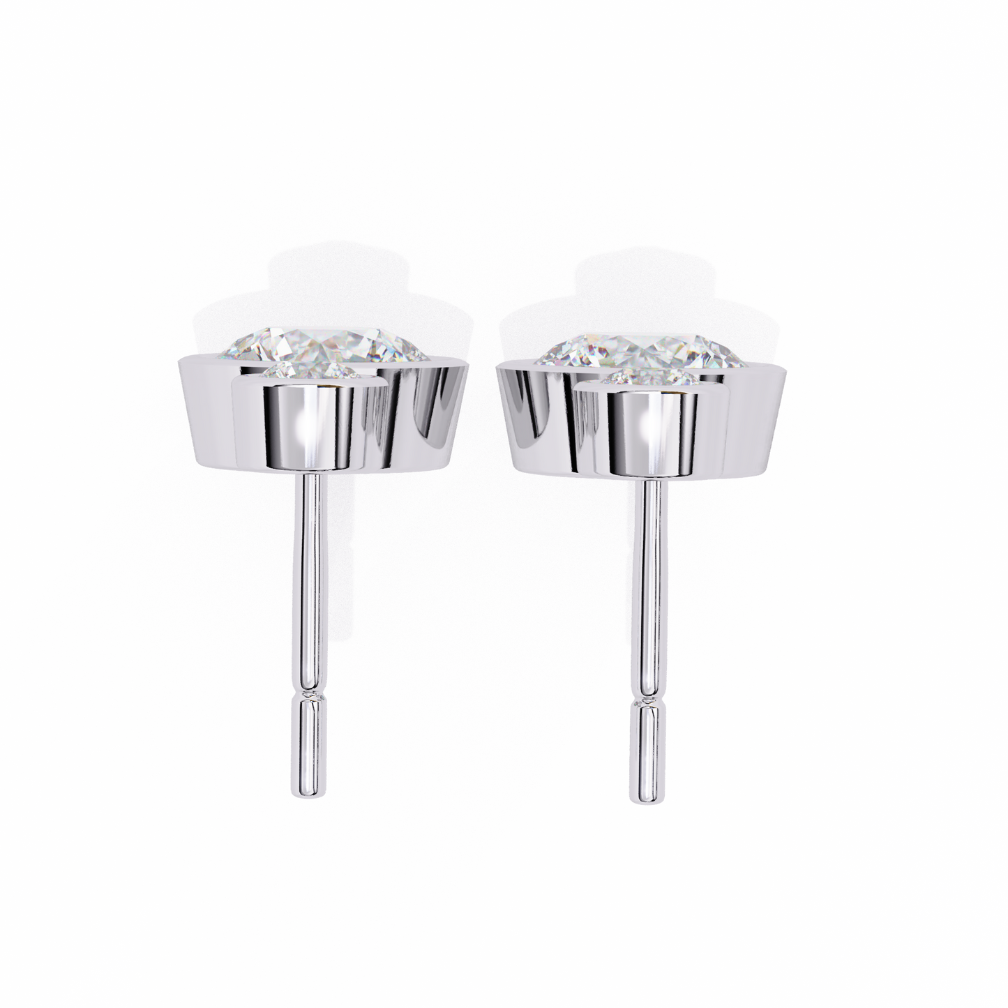 1.83 Ct Round Bezel Lab grown diamond  Drop Earrings