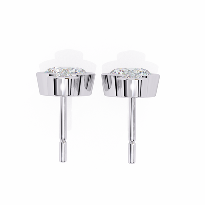 1.83 Ct Round Bezel Lab grown diamond  Drop Earrings