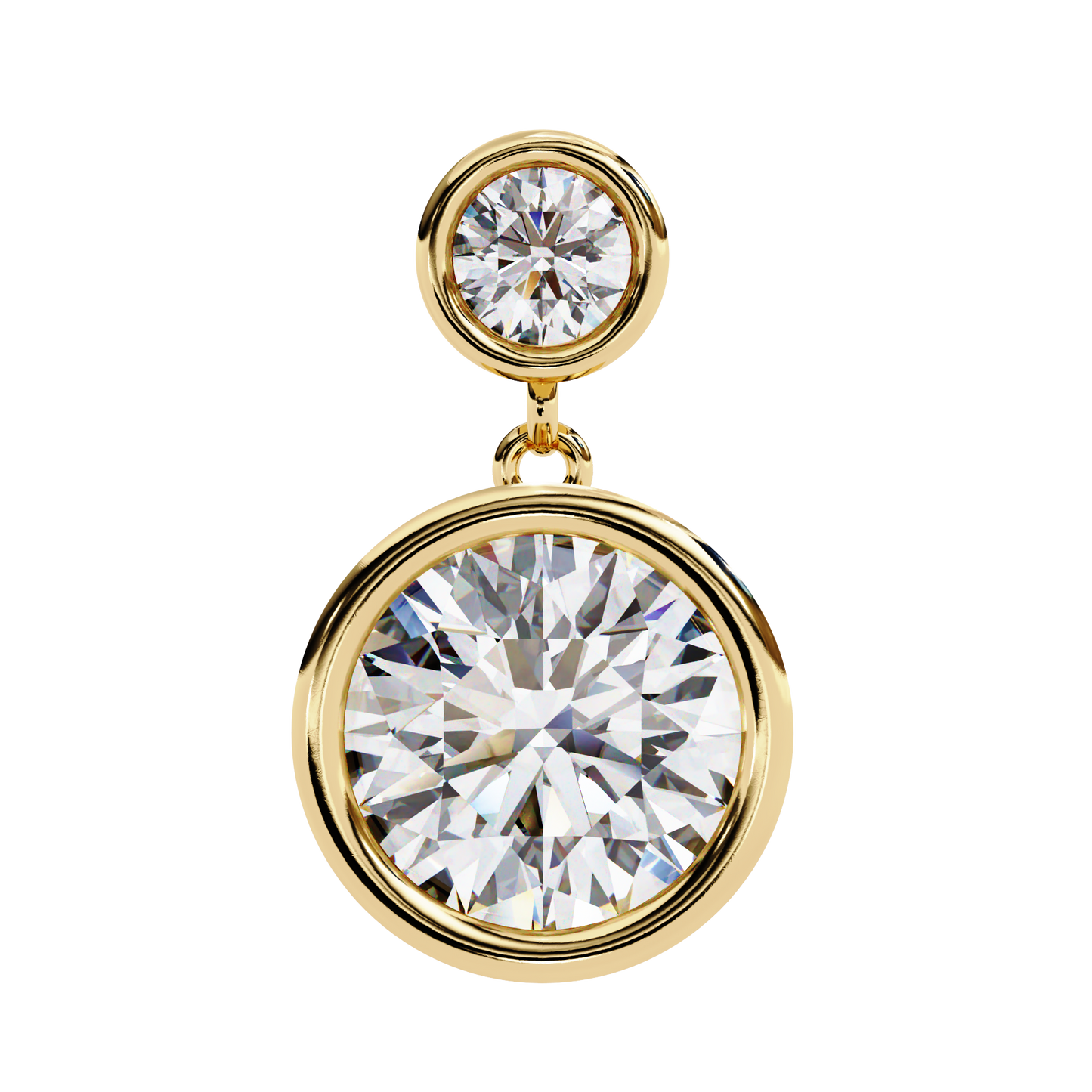 1.83 Ct Round Bezel Lab grown diamond  Drop Earrings