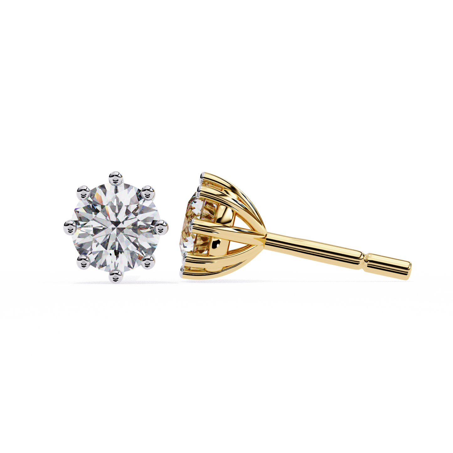 2.57 Ct Round Multi-Prong Lab grown diamond  Stud Earrings