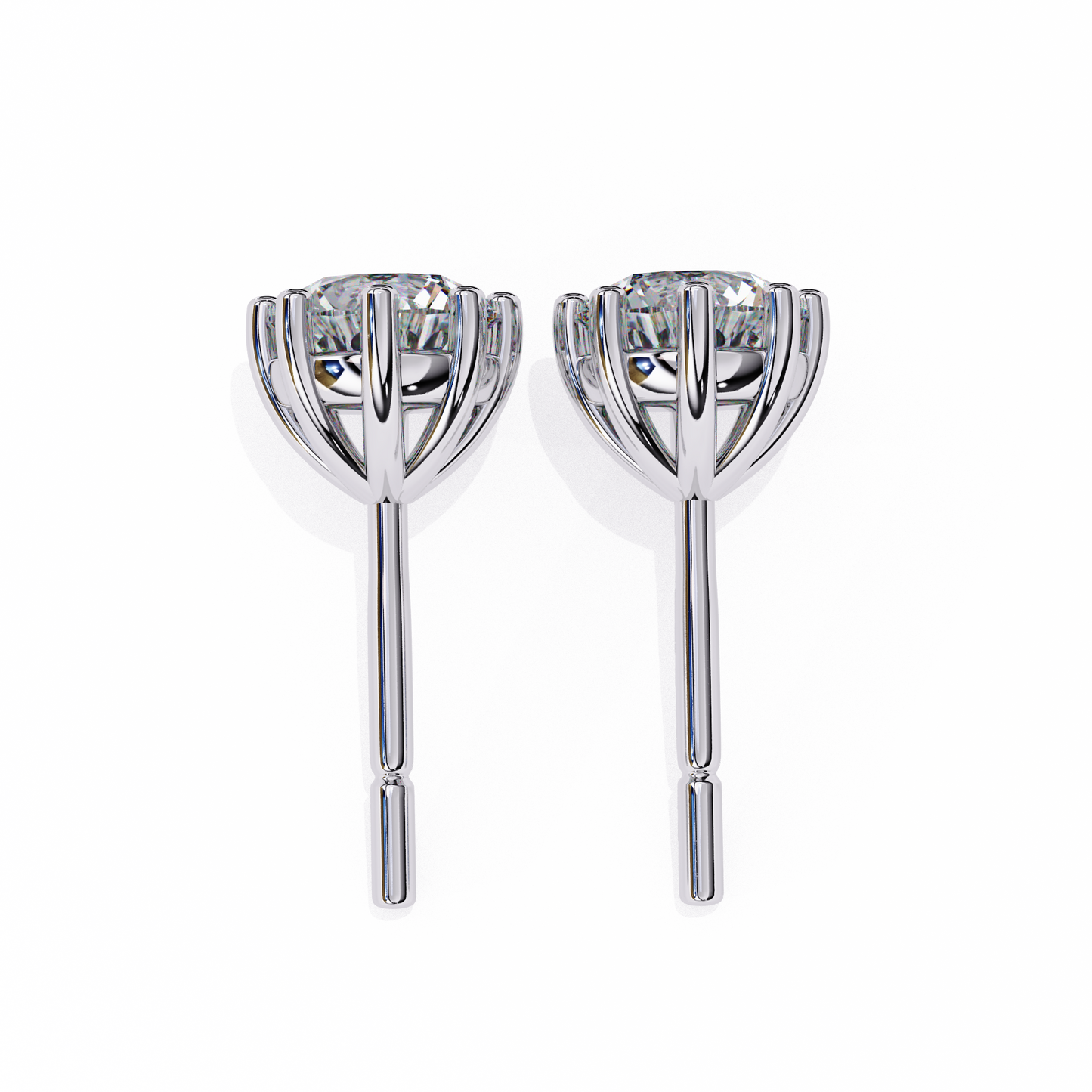 2.57 Ct Round Multi-Prong Lab grown diamond  Stud Earrings