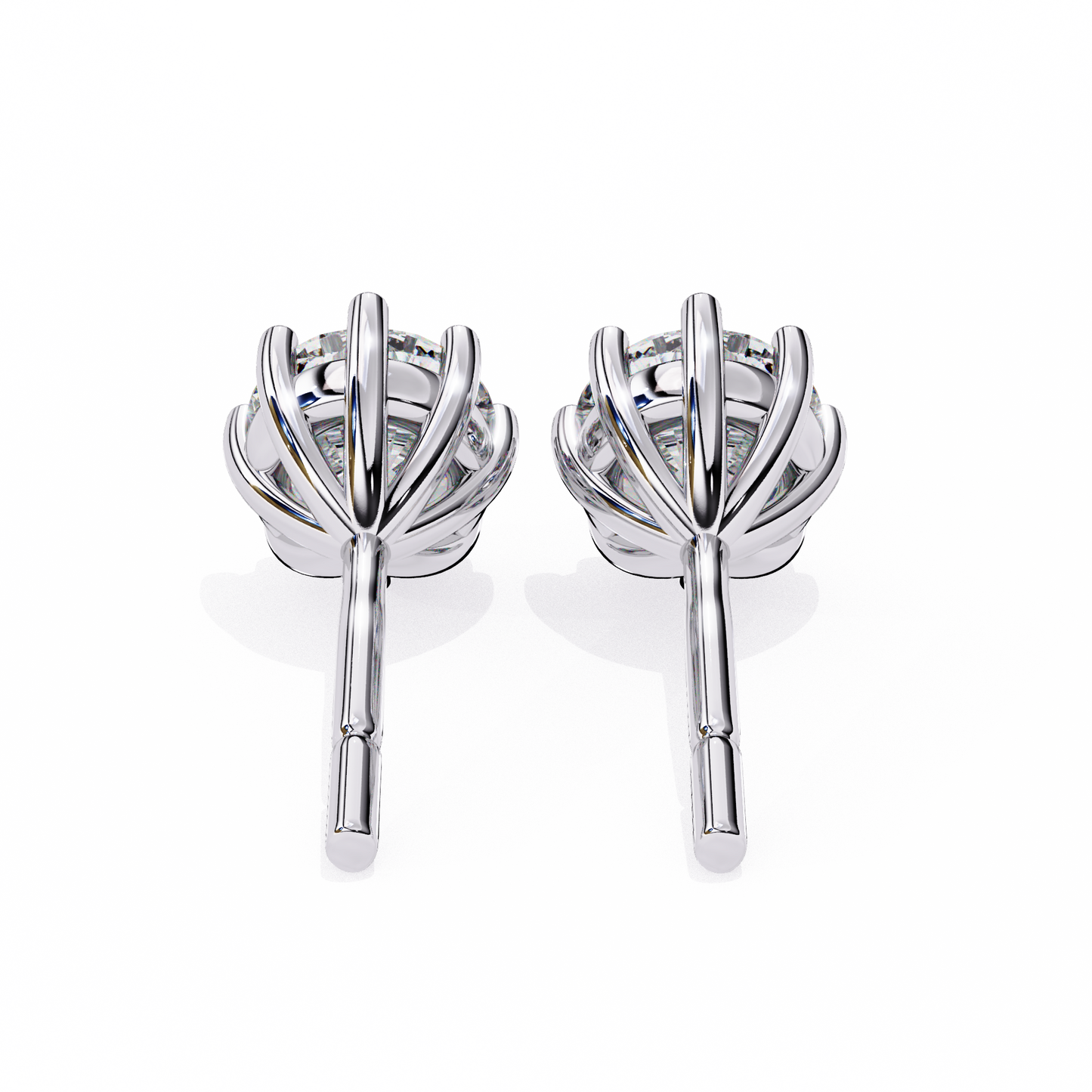 2.57 Ct Round Multi-Prong Lab grown diamond  Stud Earrings