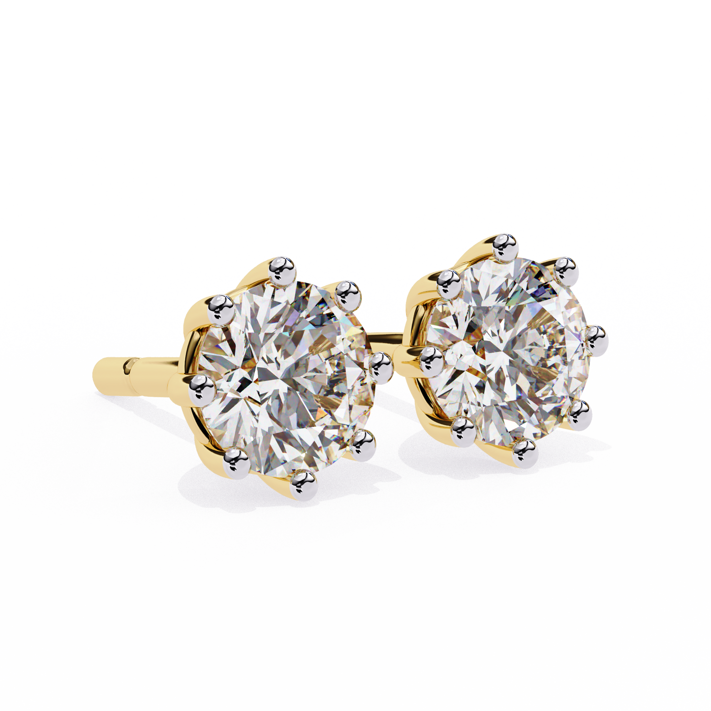 2.57 Ct Round Multi-Prong Lab grown diamond  Stud Earrings