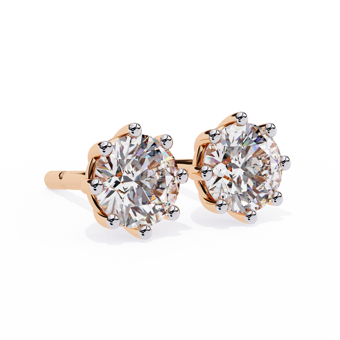 2.57 Ct Round Multi-Prong Lab grown diamond  Stud Earrings
