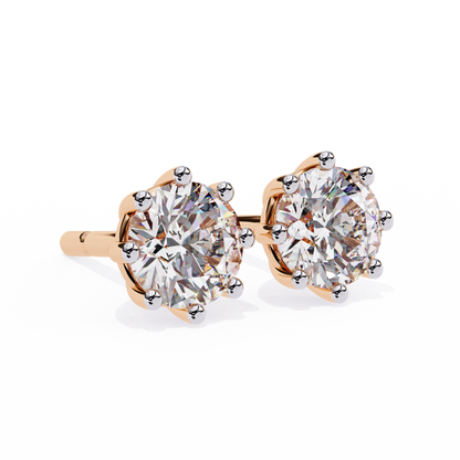 2.57 Ct Round Multi-Prong Lab grown diamond  Stud Earrings