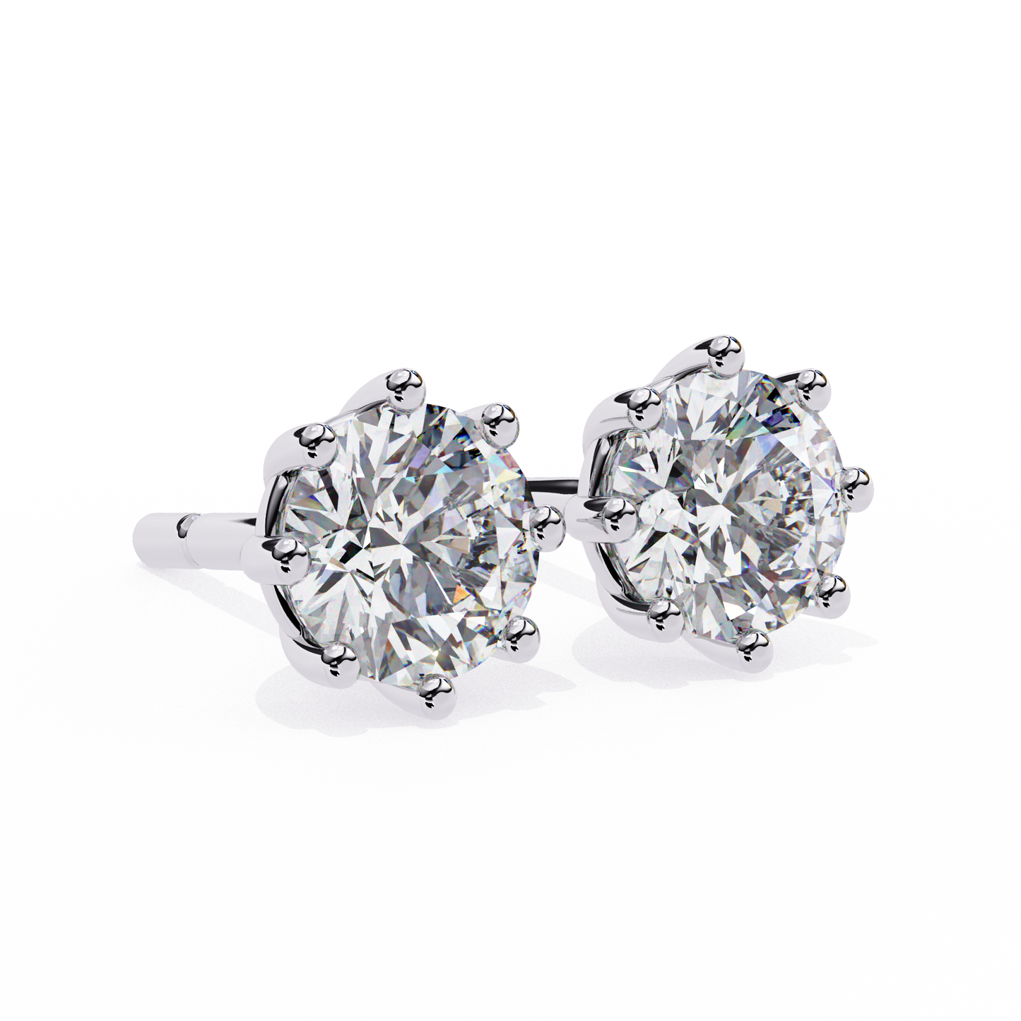 2.57 Ct Round Multi-Prong Lab grown diamond  Stud Earrings