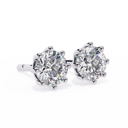 2.57 Ct Round Multi-Prong Lab grown diamond  Stud Earrings