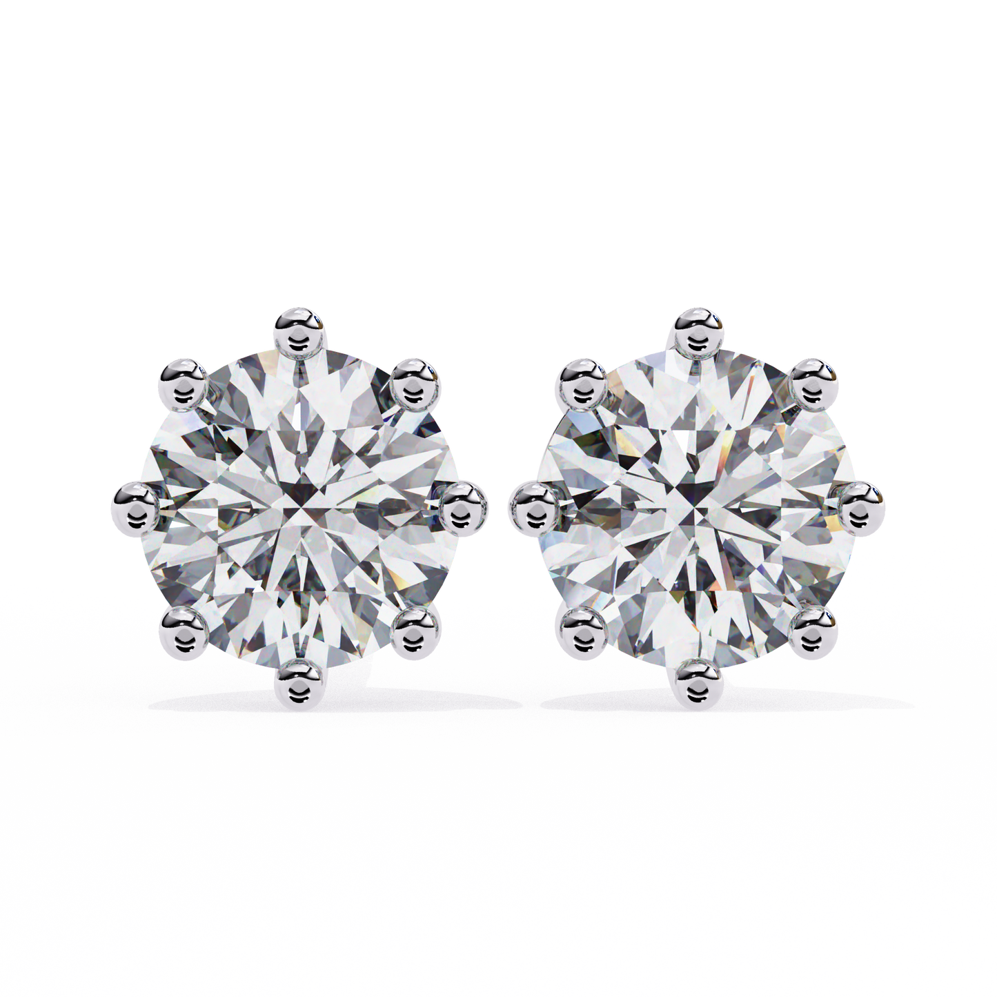 2.57 Ct Round Multi-Prong Lab grown diamond  Stud Earrings
