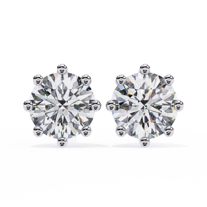 2.57 Ct Round Multi-Prong Lab grown diamond  Stud Earrings