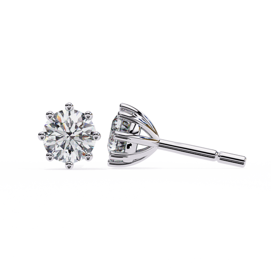 2.57 Ct Round Multi-Prong Lab grown diamond  Stud Earrings