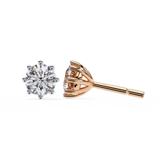 2.57 Ct Round Multi-Prong Lab grown diamond  Stud Earrings
