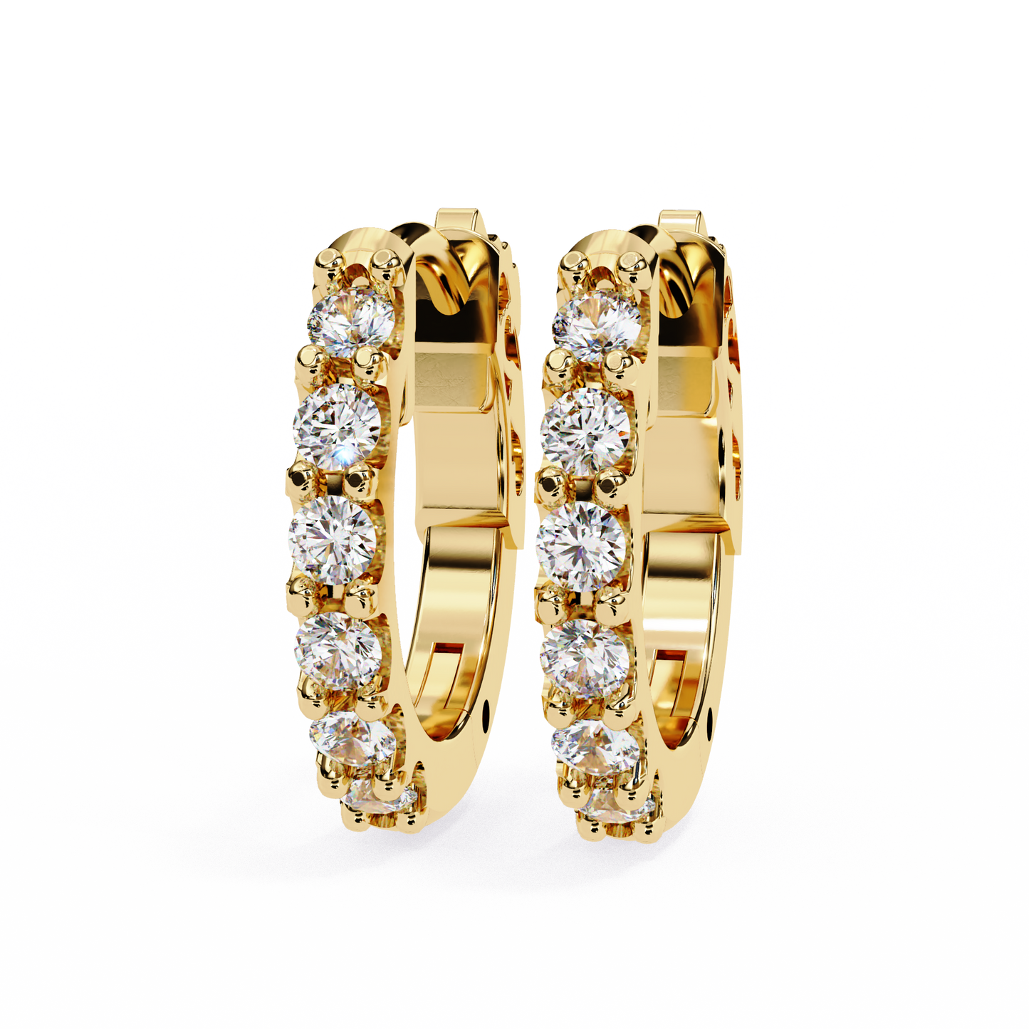 Classy 0.18 Ct Round Lab grown Diamond Hoop Earrings