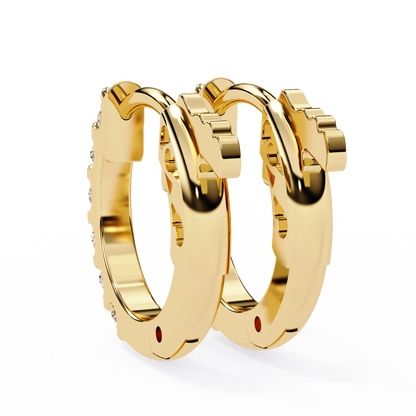 Classy 0.18 Ct Round Lab grown Diamond Hoop Earrings
