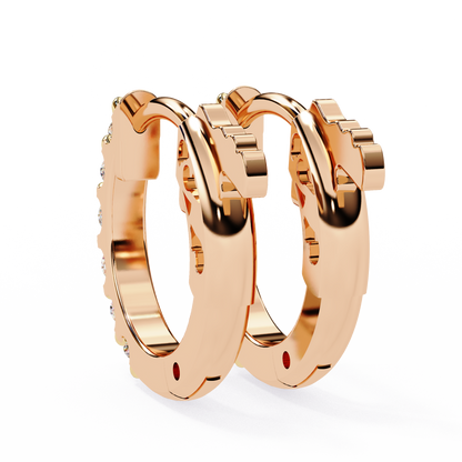 Classy 0.18 Ct Round Lab grown Diamond Hoop Earrings