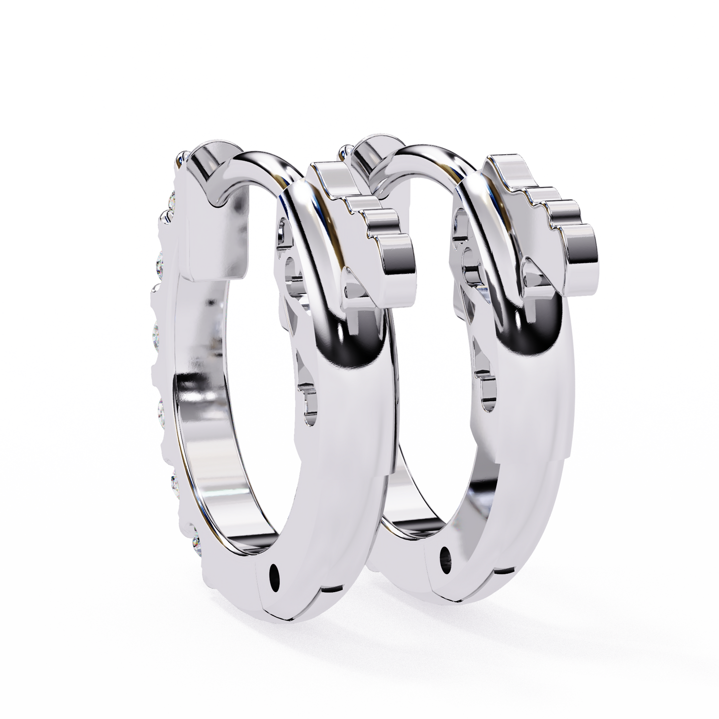 Classy 0.18 Ct Round Lab grown Diamond Hoop Earrings