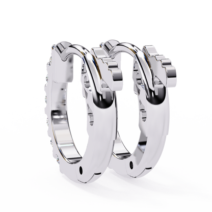 Classy 0.18 Ct Round Lab grown Diamond Hoop Earrings