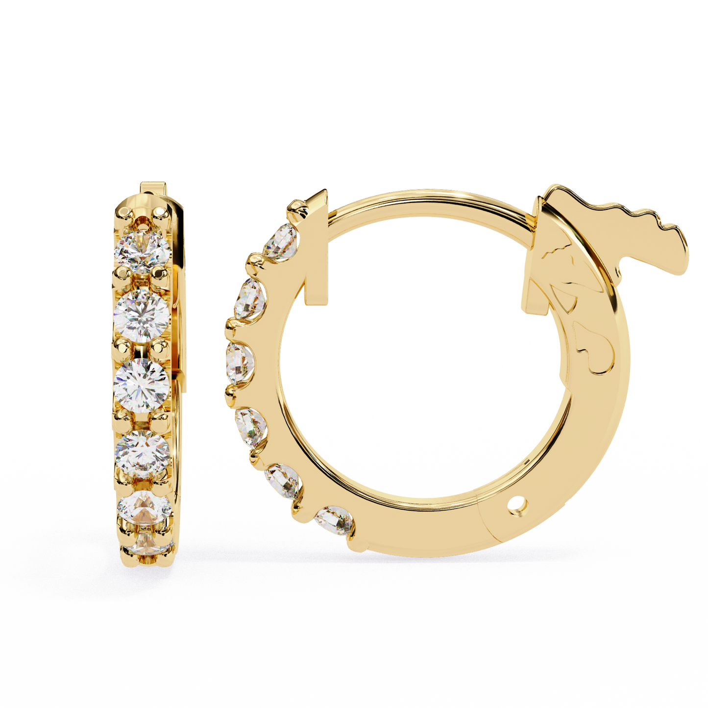 Classy 0.18 Ct Round Lab grown Diamond Hoop Earrings