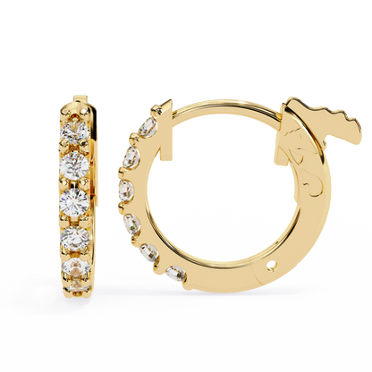 Classy 0.18 Ct Round Lab grown Diamond Hoop Earrings