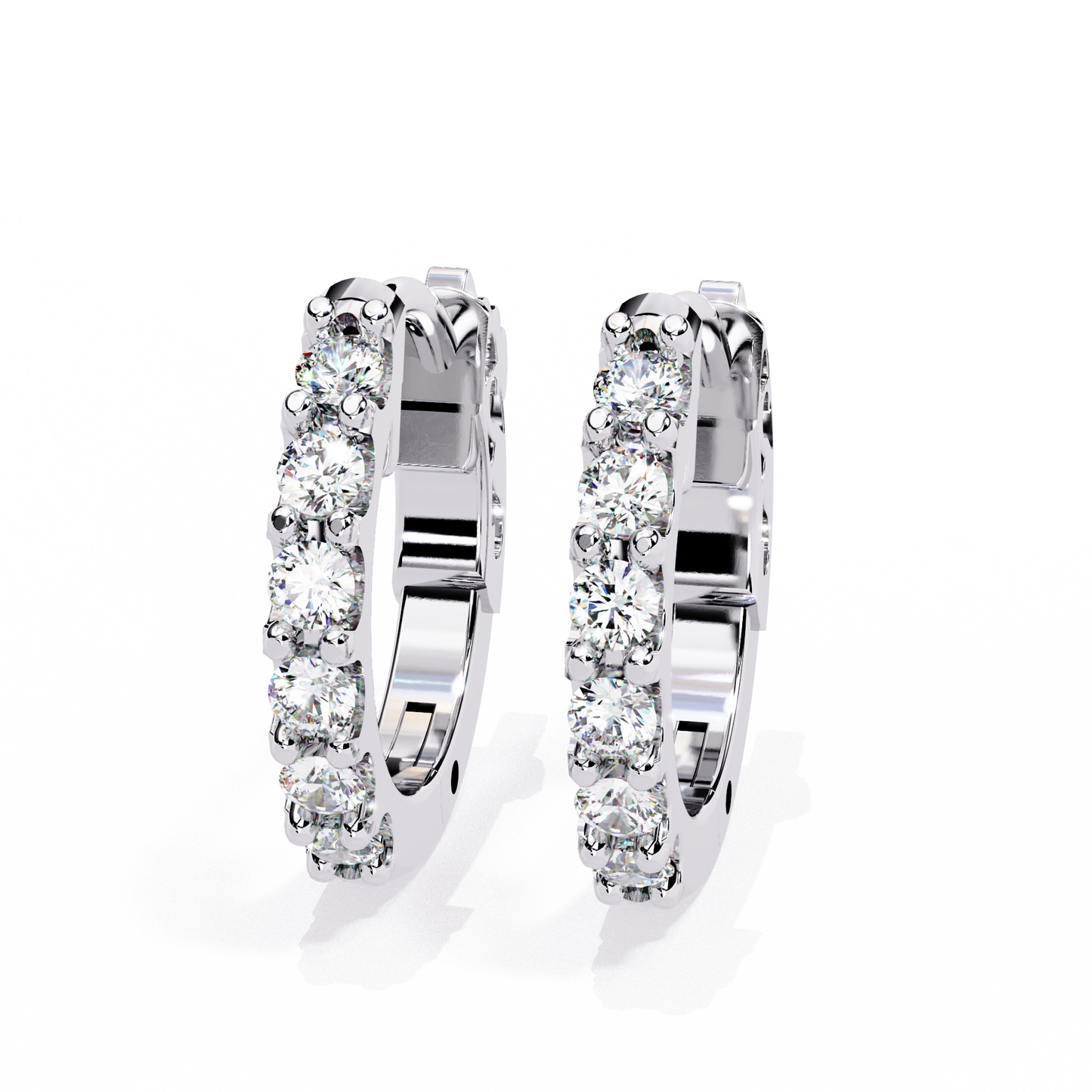 Classy 0.18 Ct Round Lab grown Diamond Hoop Earrings