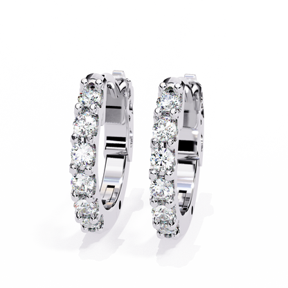 Classy 0.18 Ct Round Lab grown Diamond Hoop Earrings