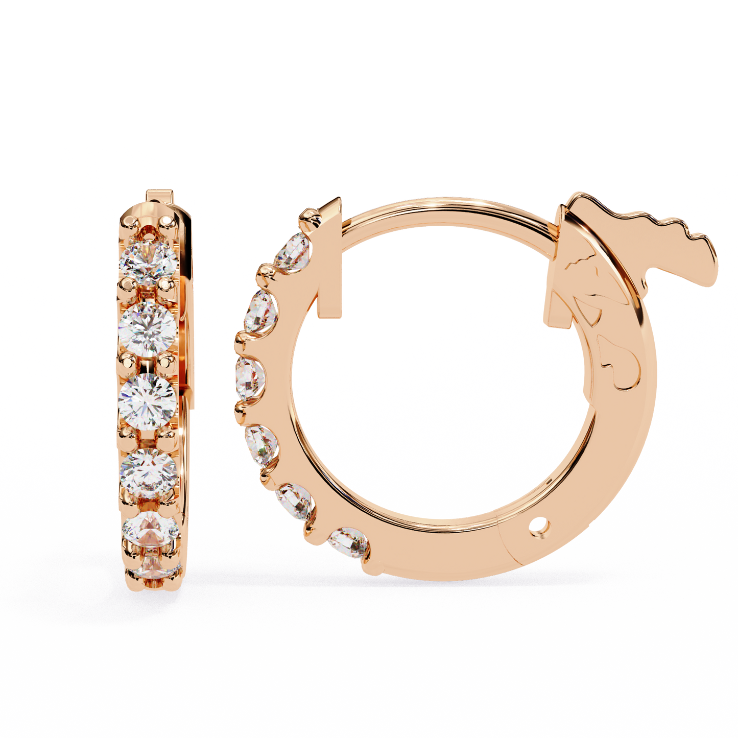 Classy 0.18 Ct Round Lab grown Diamond Hoop Earrings