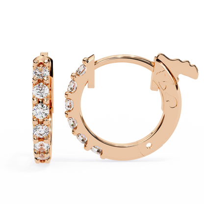 Classy 0.18 Ct Round Lab grown Diamond Hoop Earrings