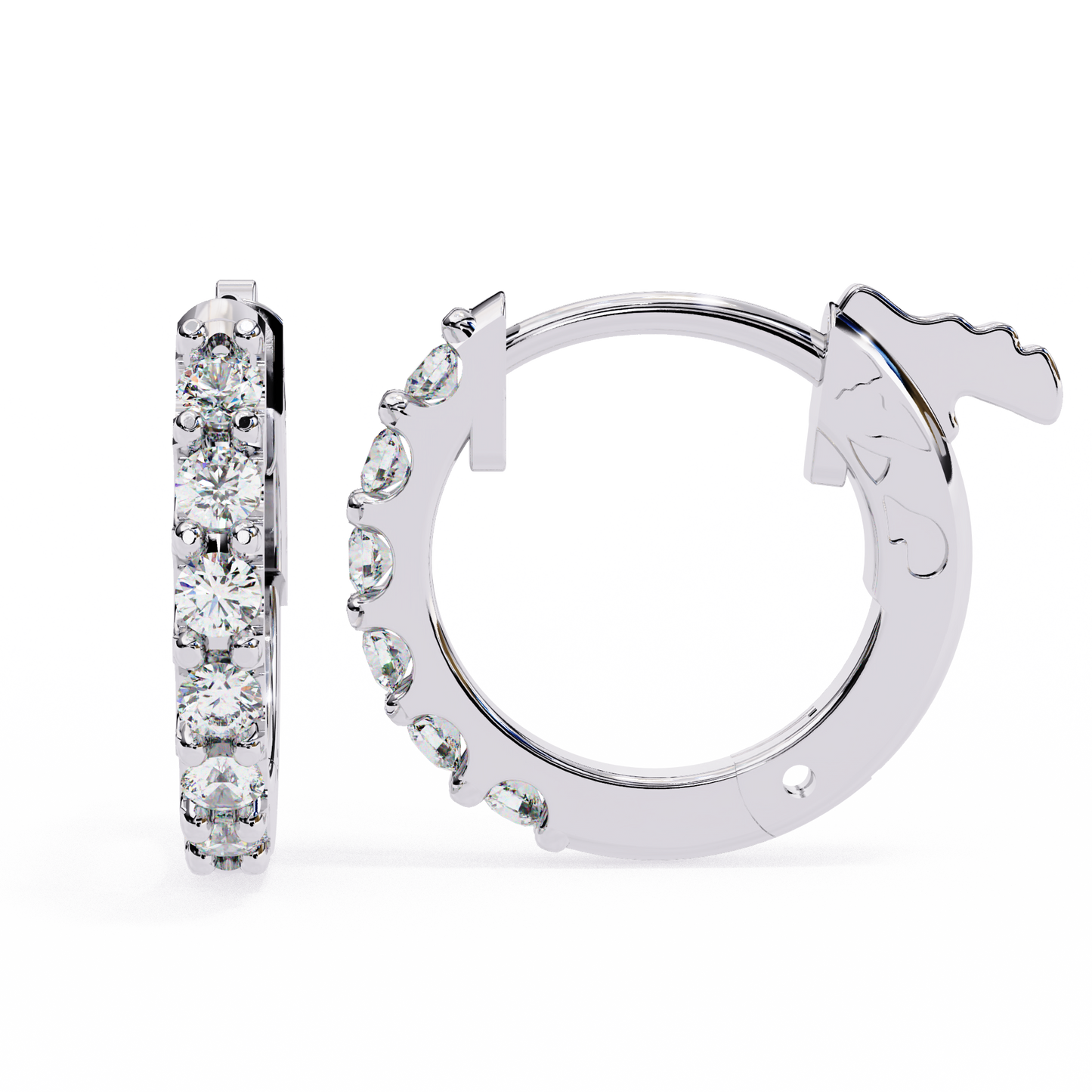 Classy 0.18 Ct Round Lab grown Diamond Hoop Earrings