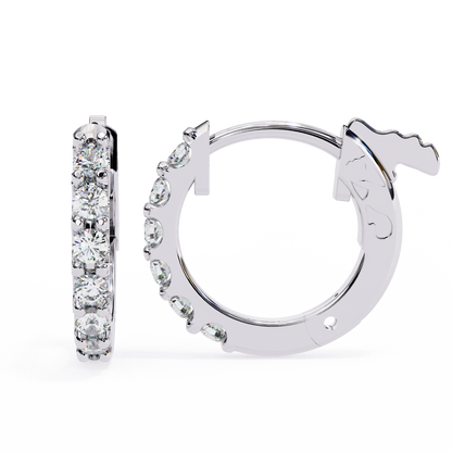 Classy 0.18 Ct Round Lab grown Diamond Hoop Earrings