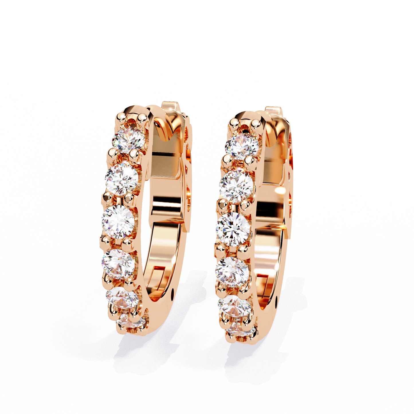 Classy 0.18 Ct Round Lab grown Diamond Hoop Earrings