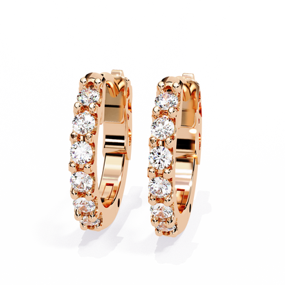 Classy 0.18 Ct Round Lab grown Diamond Hoop Earrings