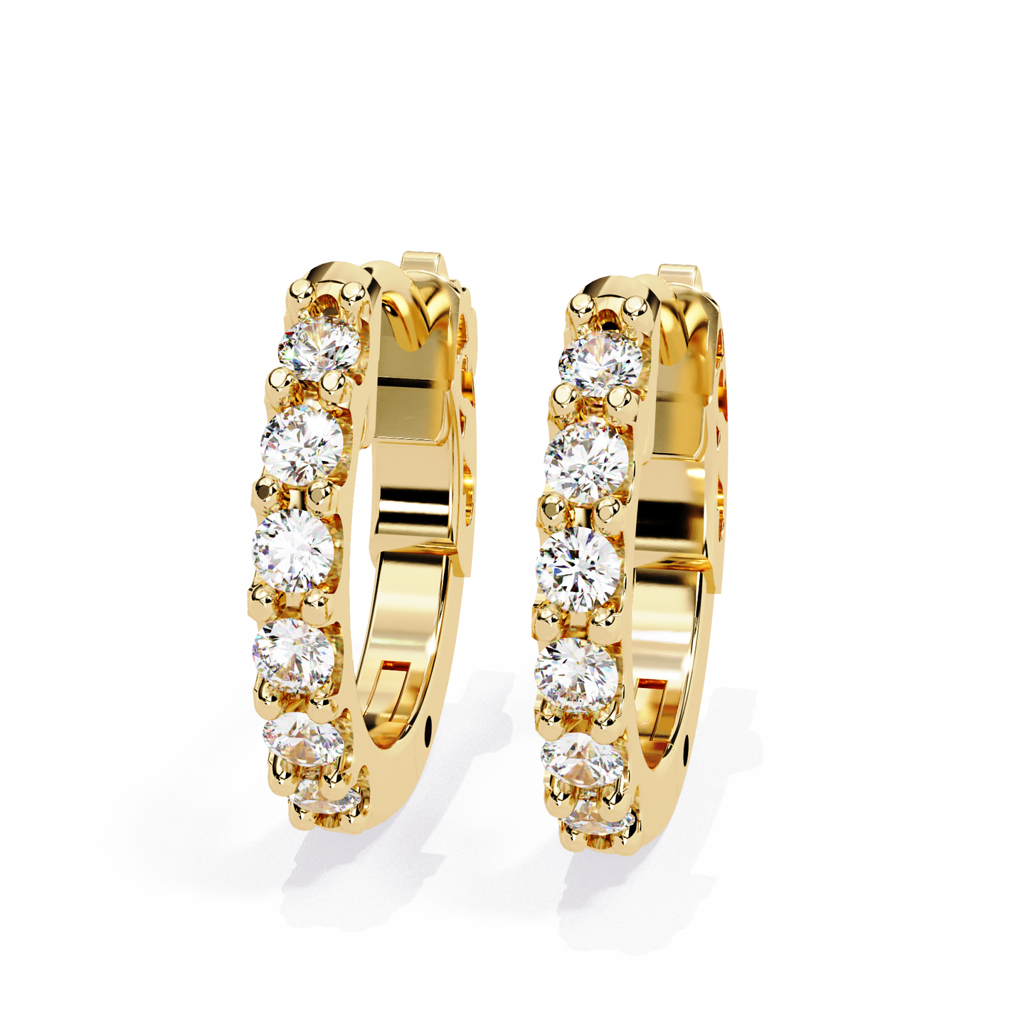 Classy 0.18 Ct Round Lab grown Diamond Hoop Earrings