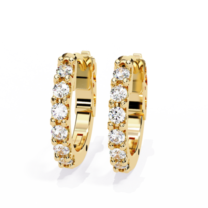 Classy 0.18 Ct Round Lab grown Diamond Hoop Earrings