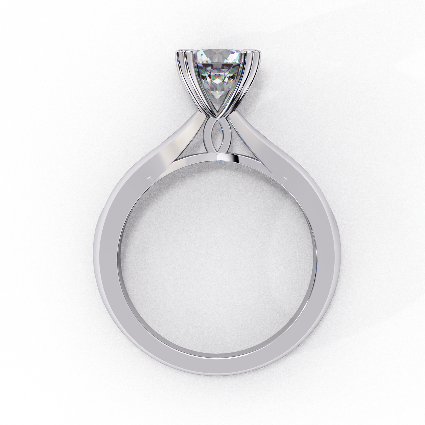 Heart Prong Solitaire Ring with Round Lab-Grown Diamond in Rose Gold