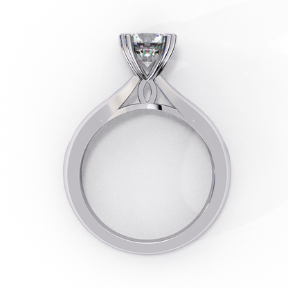Heart Prong Solitaire Ring with Round Lab-Grown Diamond in Rose Gold