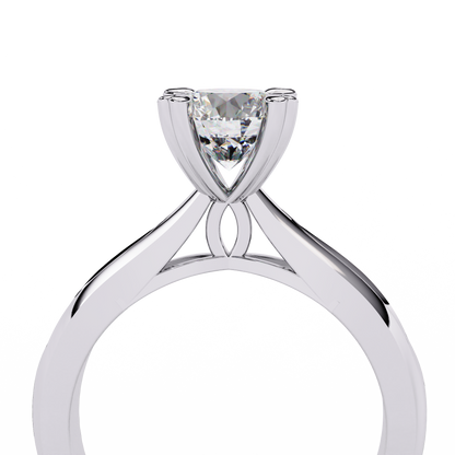 Heart Prong Solitaire Ring with Round Lab-Grown Diamond in Rose Gold