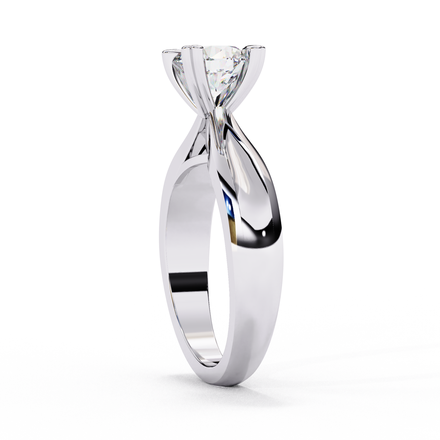 Heart Prong Solitaire Ring with Round Lab-Grown Diamond in Rose Gold