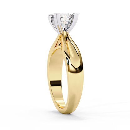 Heart Prong Solitaire Ring with Round Lab-Grown Diamond in Rose Gold